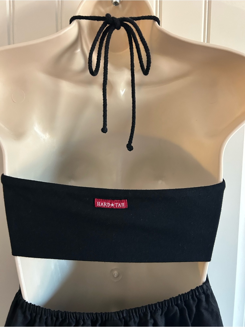 NEW Hard Tail Black Strapless Halter Sundress Sz M 100% Cotton - Picture 4 of 6